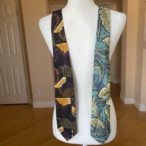 Set of Two Ties with Geometric and Floral Design